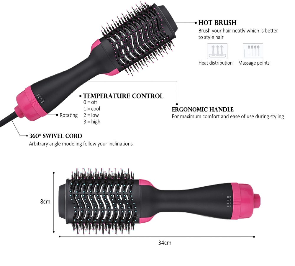 Hair Dryer Brush Straightener Tool