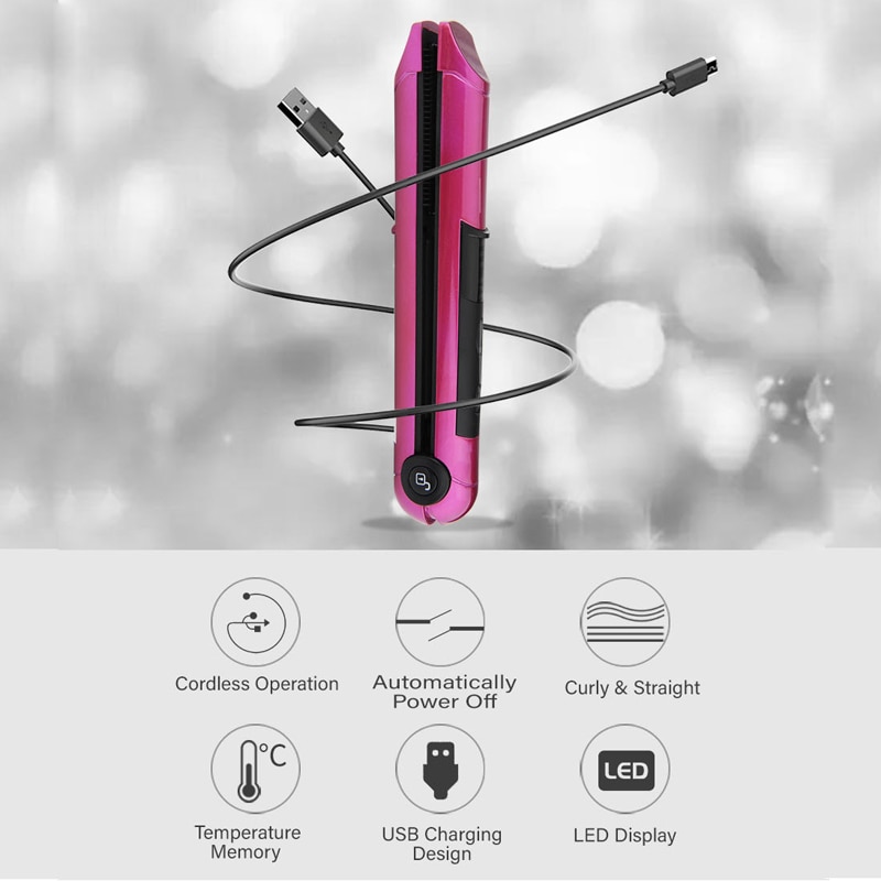 Rechargeable Mini Flat Iron Hairstyling Tool