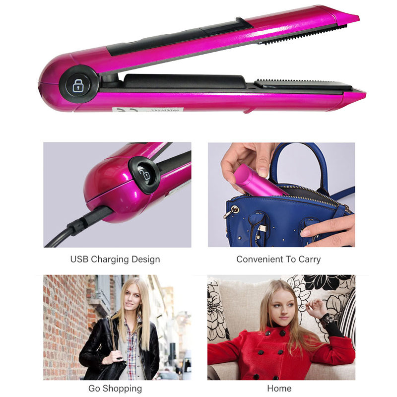 Rechargeable Mini Flat Iron Hairstyling Tool