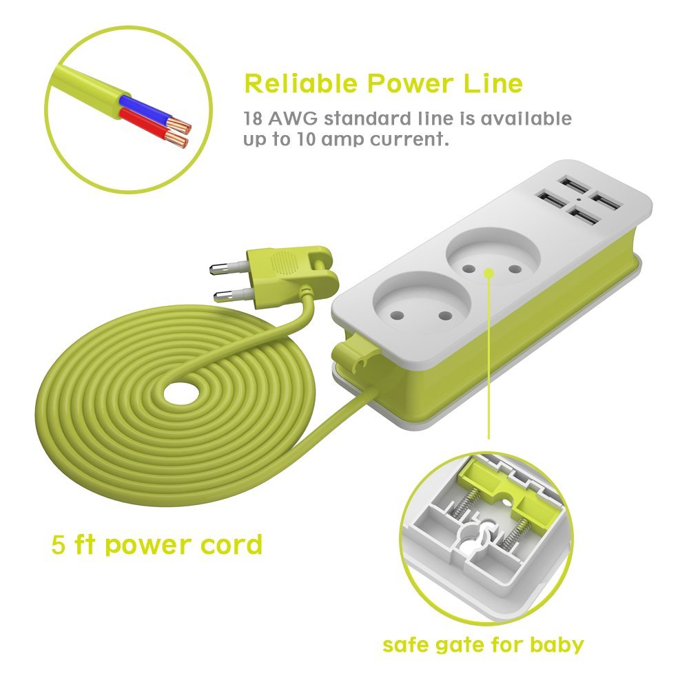 USB Power Strip Extension Cord