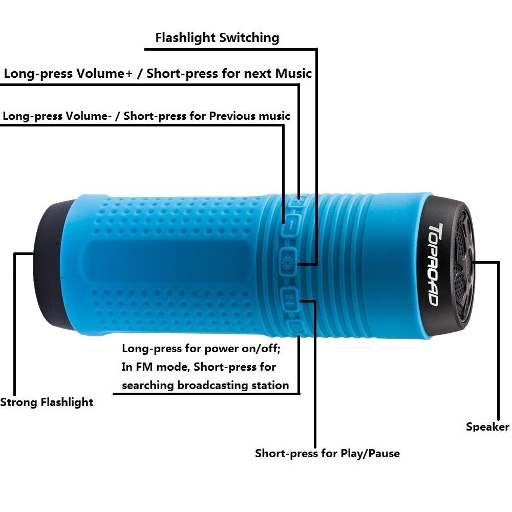 Waterproof Bluetooth Speaker Bicycle Flashlight