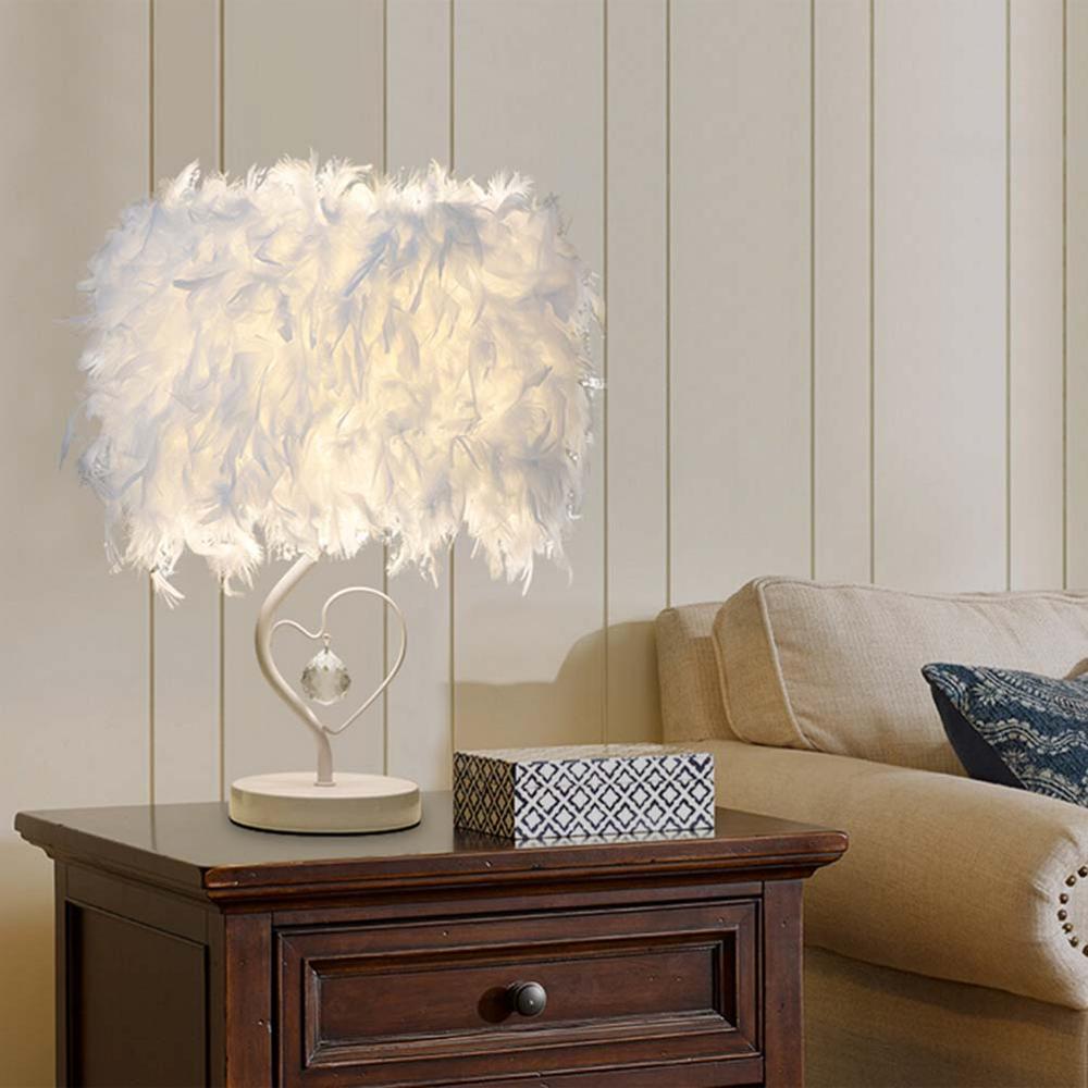 Bedside Table Lamps Feather Light