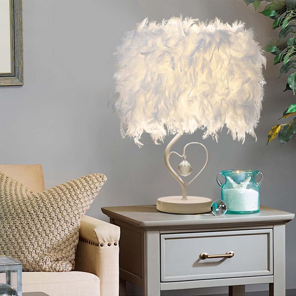 Bedside Table Lamps Feather Light