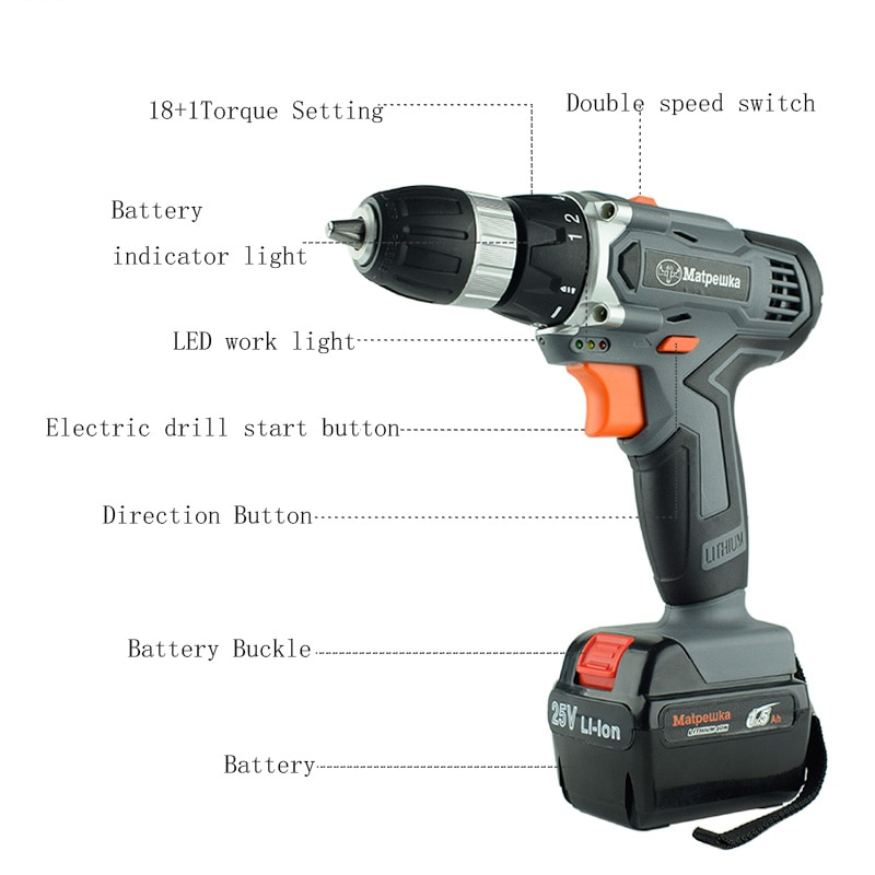 Cordless Drill Handheld Rechargeable