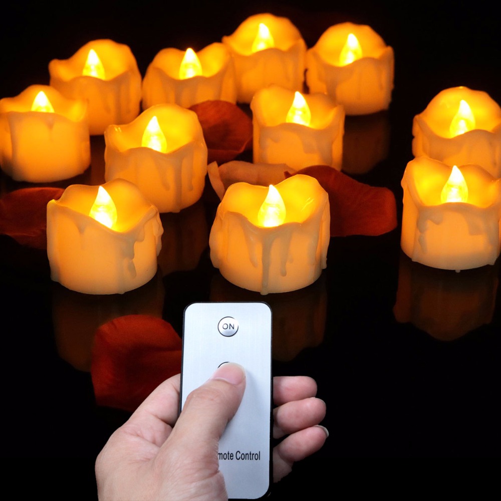 12pcs Battery Operated Candles Remote Light