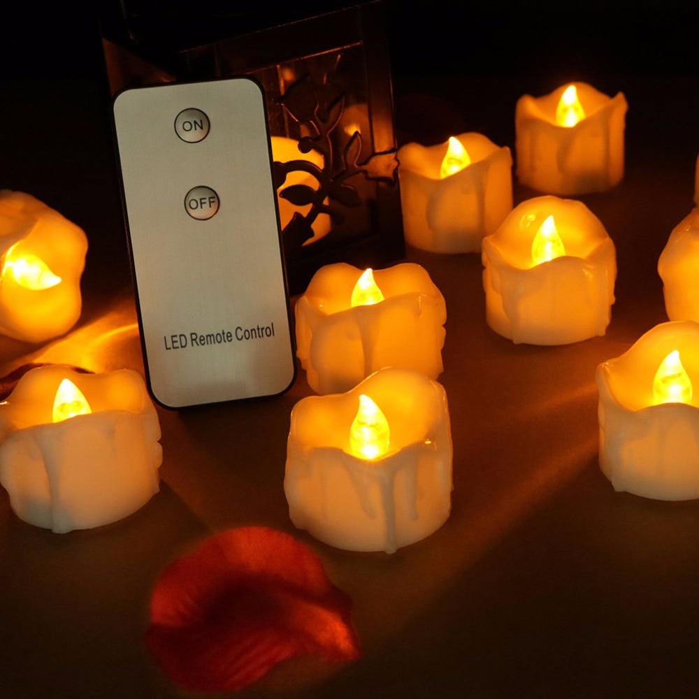 12pcs Battery Operated Candles Remote Light