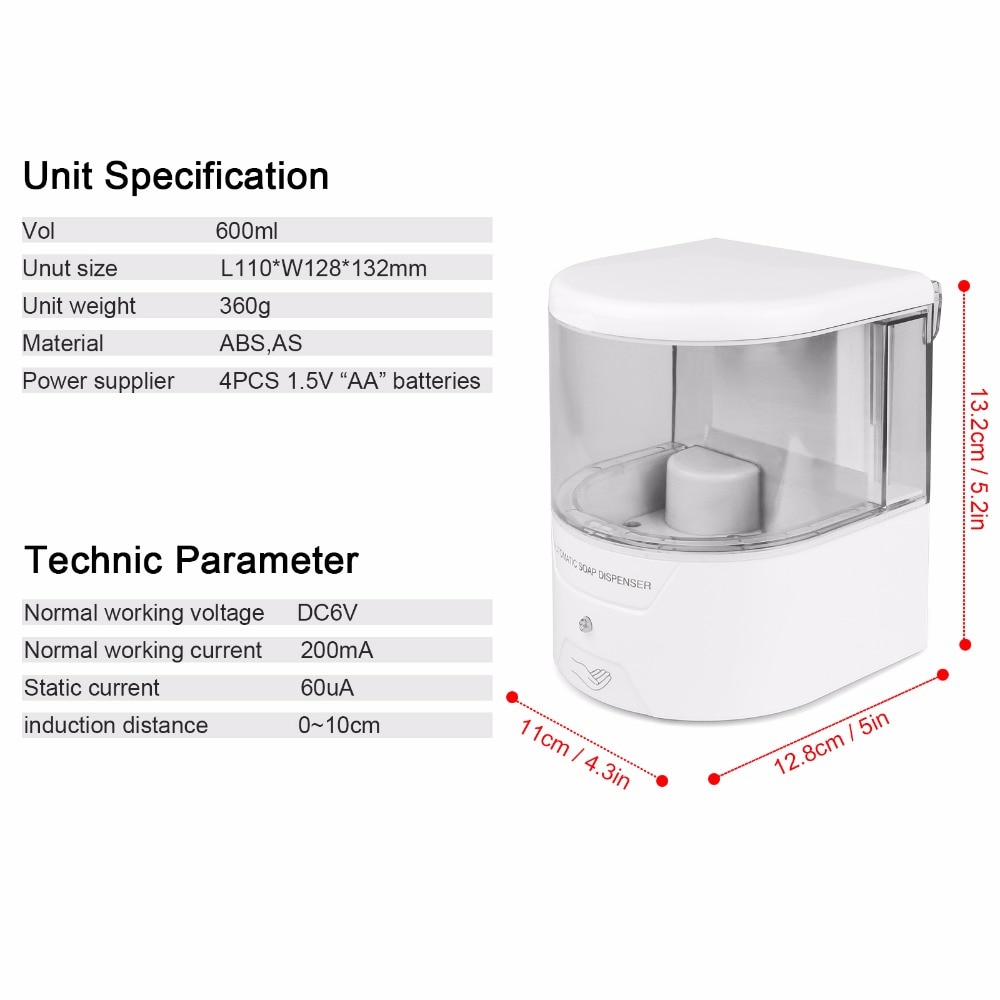 Automatic Dish Soap Dispenser Wall Mount