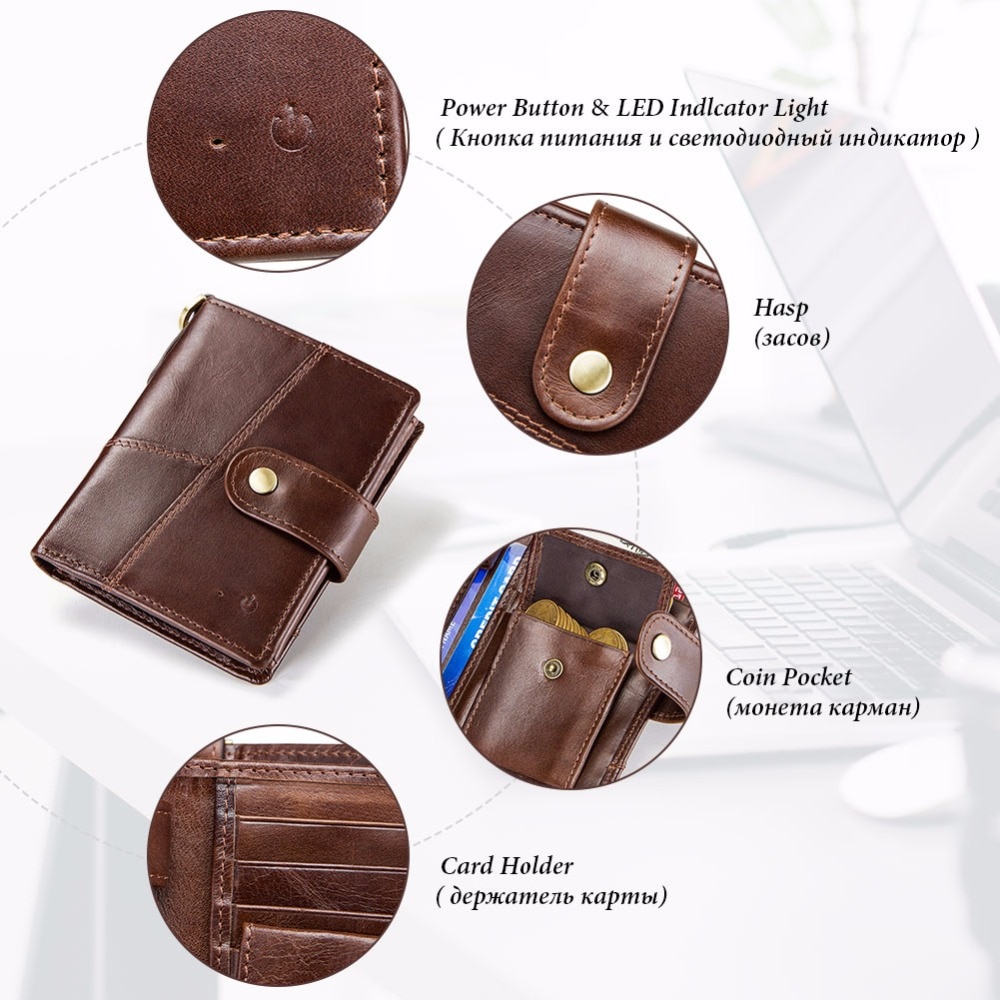 Smart Wallet with Genuine Leather Hasp Design