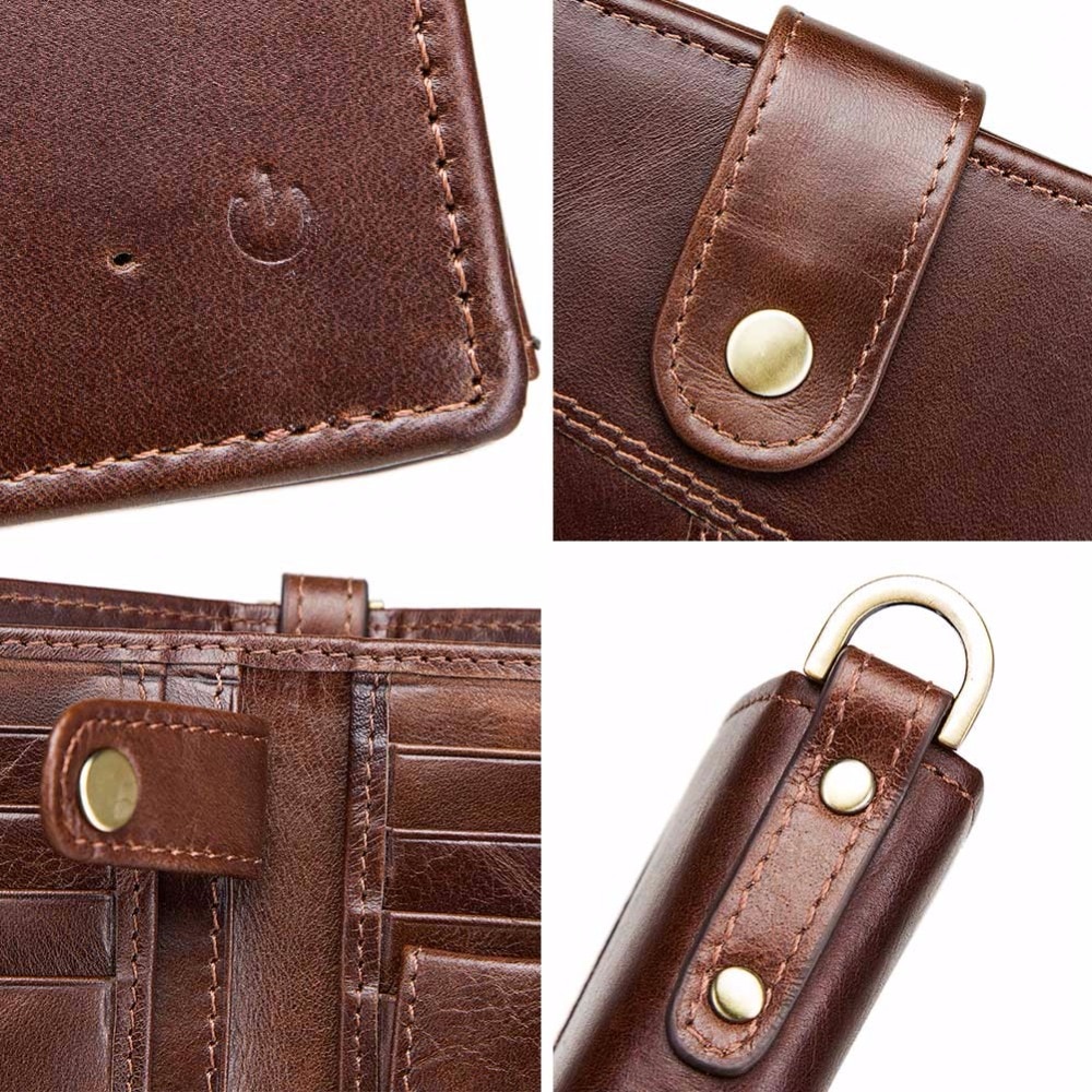 Smart Wallet with Genuine Leather Hasp Design