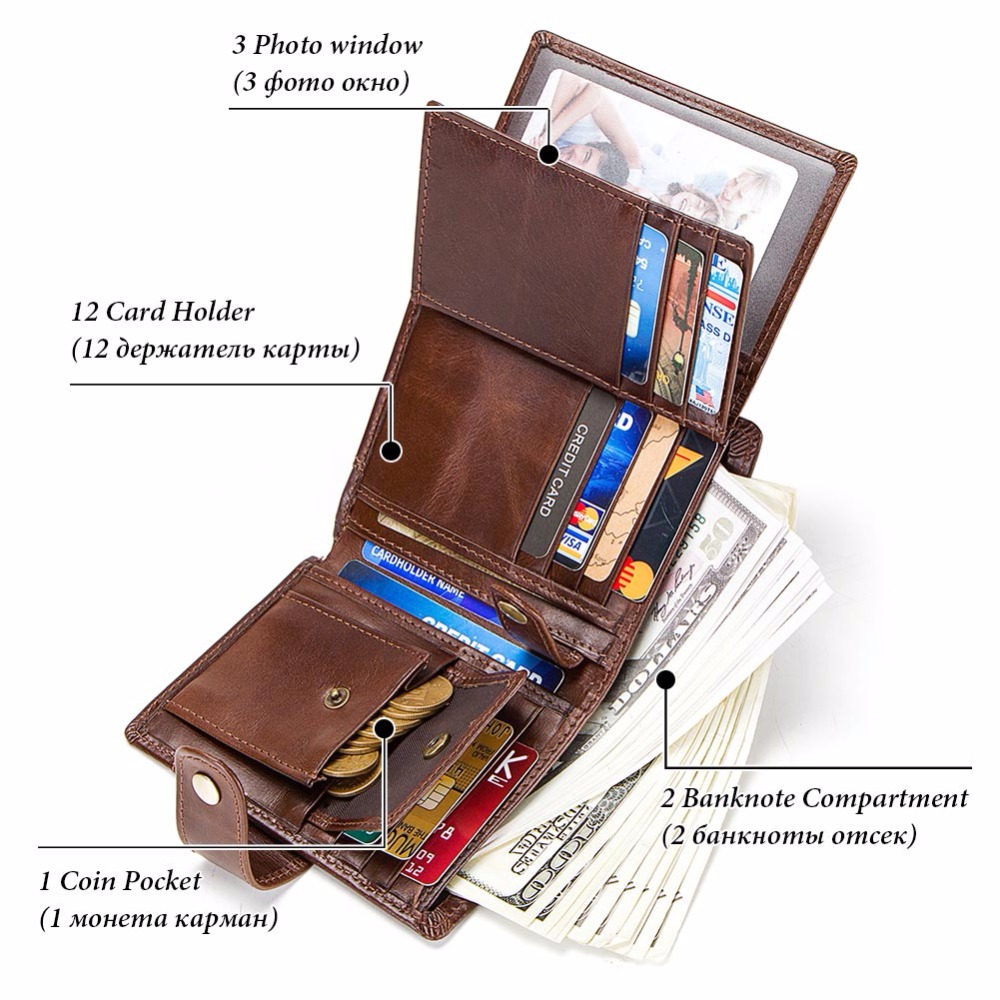 Smart Wallet with Genuine Leather Hasp Design