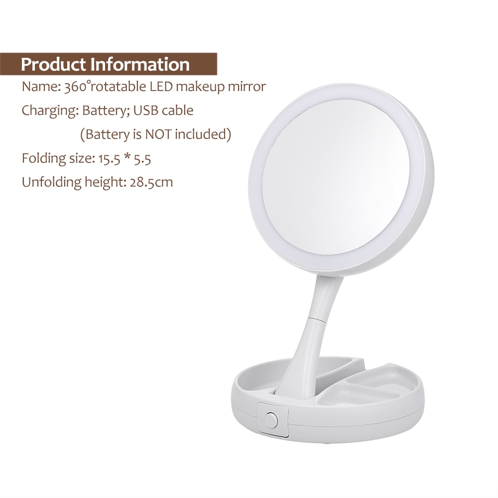 Portable LED Powered Vanity Mirror