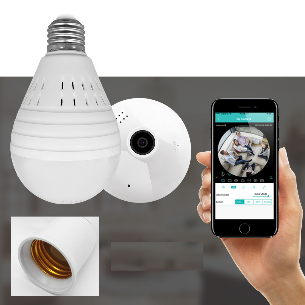 Surveillance Camera Bulb Light Wireless IP