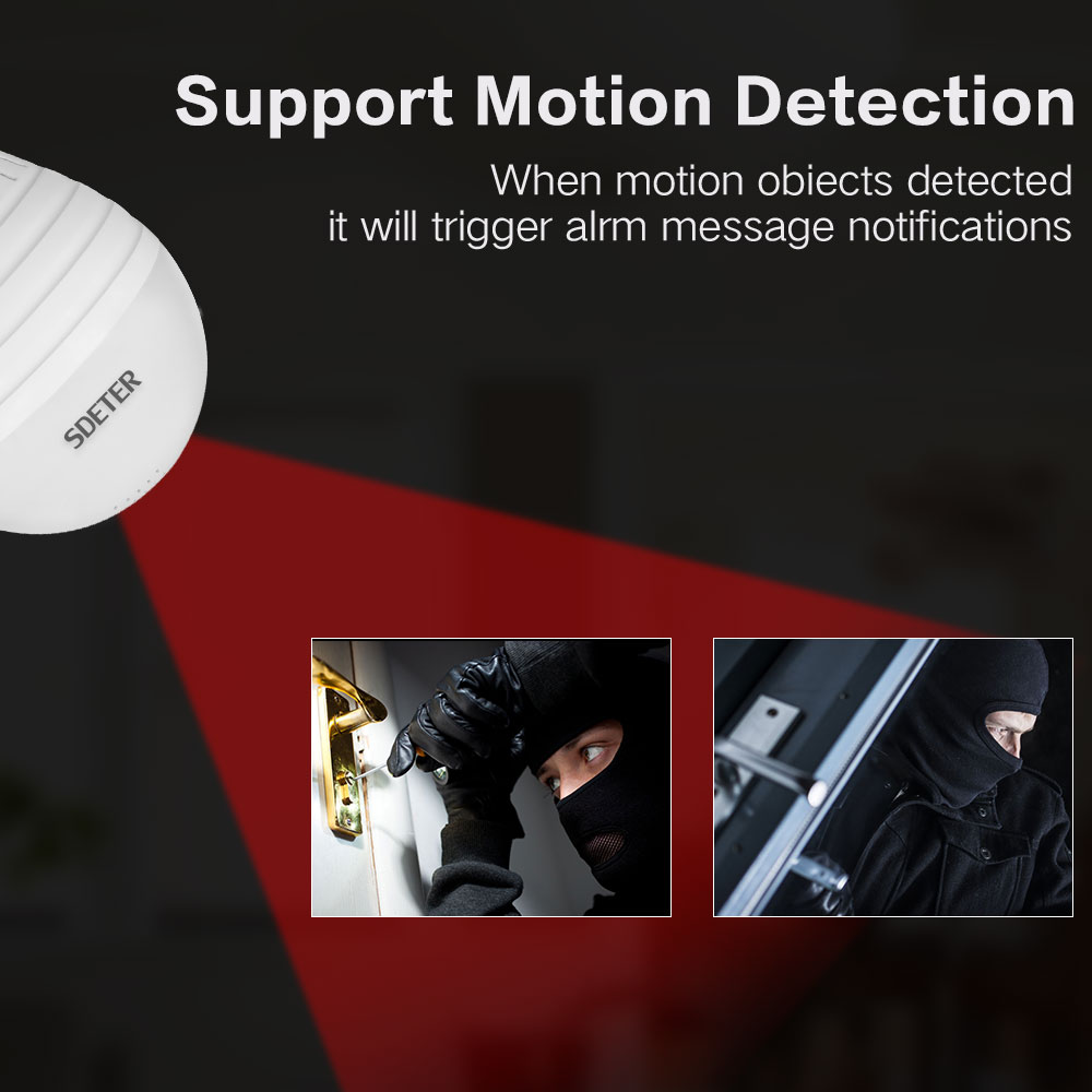 Surveillance Camera Bulb Light Wireless IP