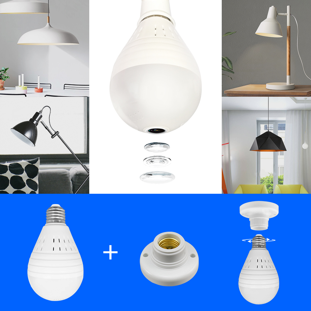 Surveillance Camera Bulb Light Wireless IP