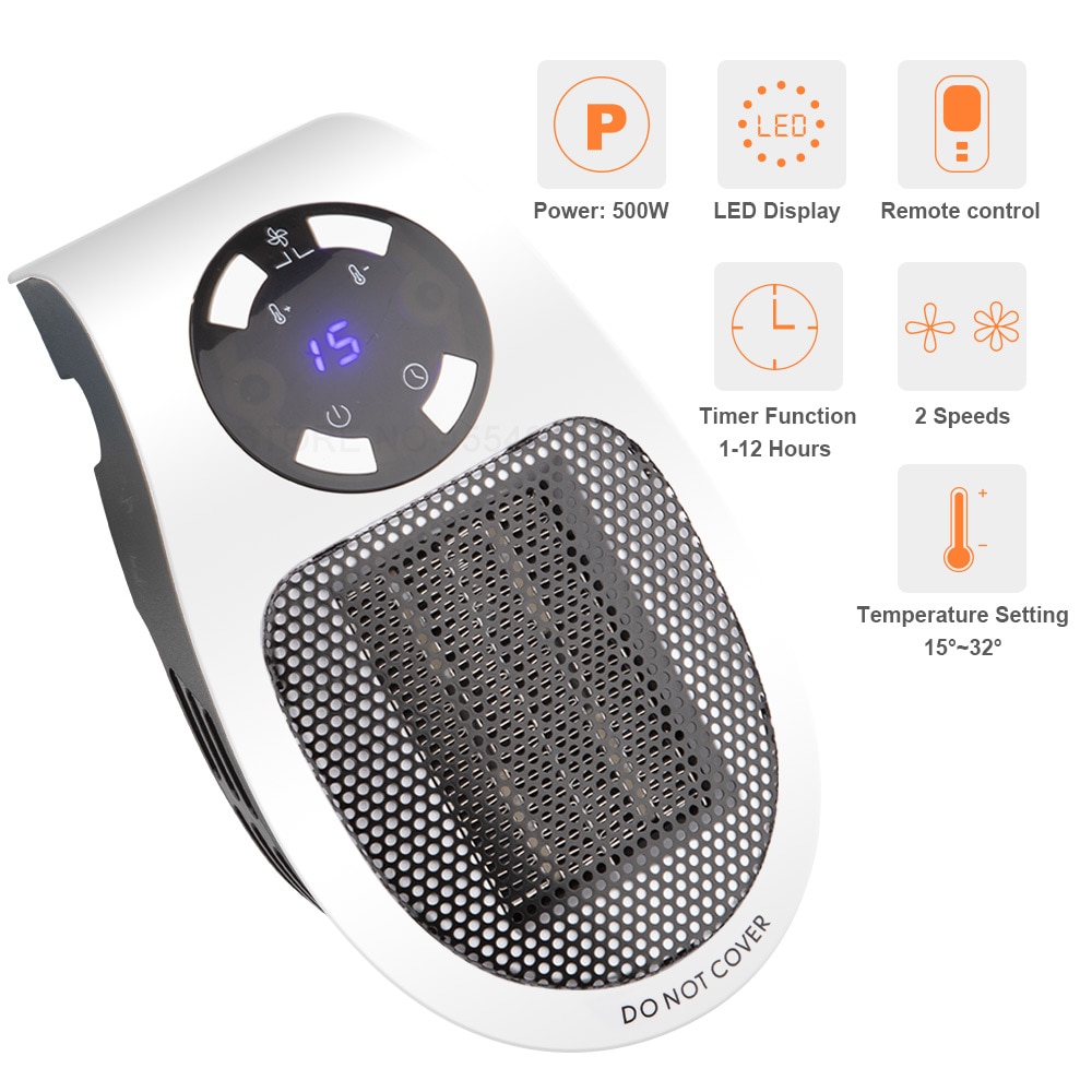 Fan Heater Remote Controlled Warmer