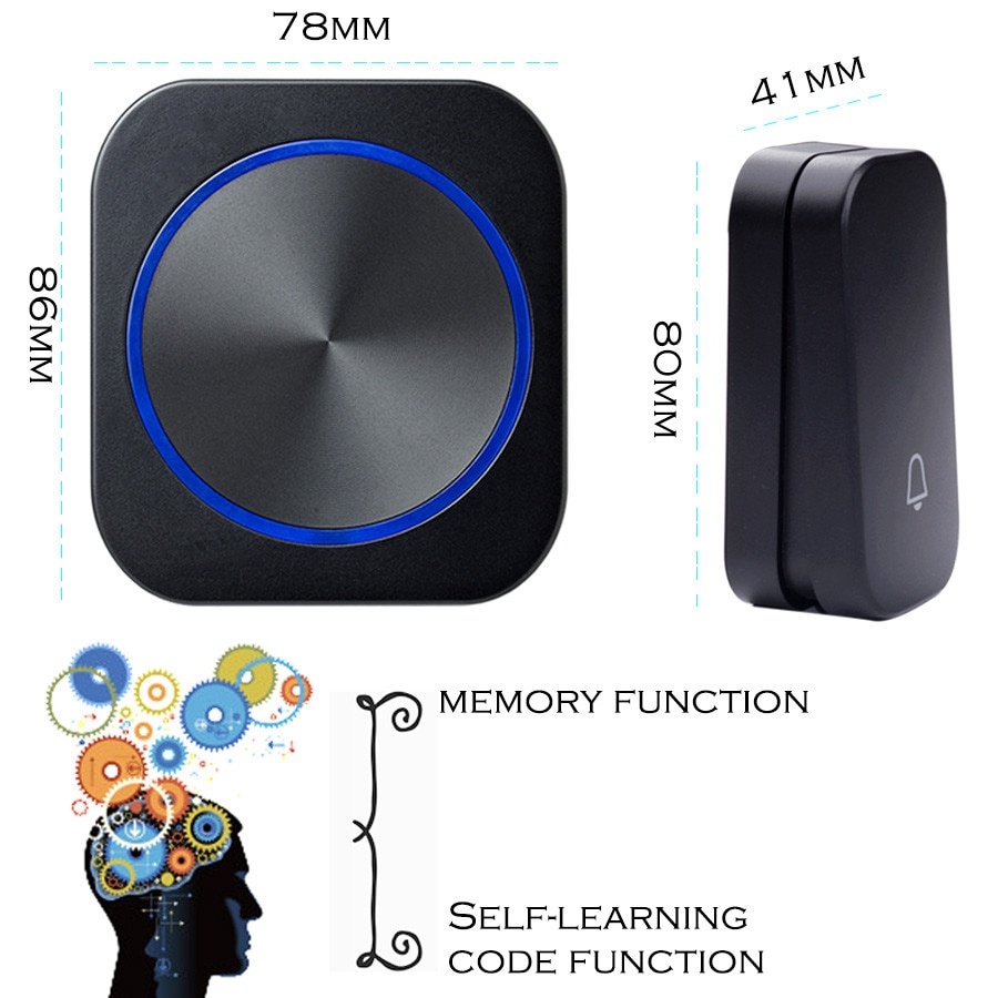 Wireless Door Chime Self-Powered Doorbell