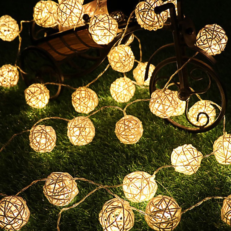 Rattan Ball LED Decorative String Lights