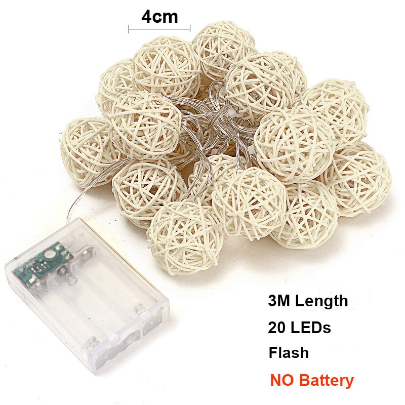 Rattan Ball LED Decorative String Lights