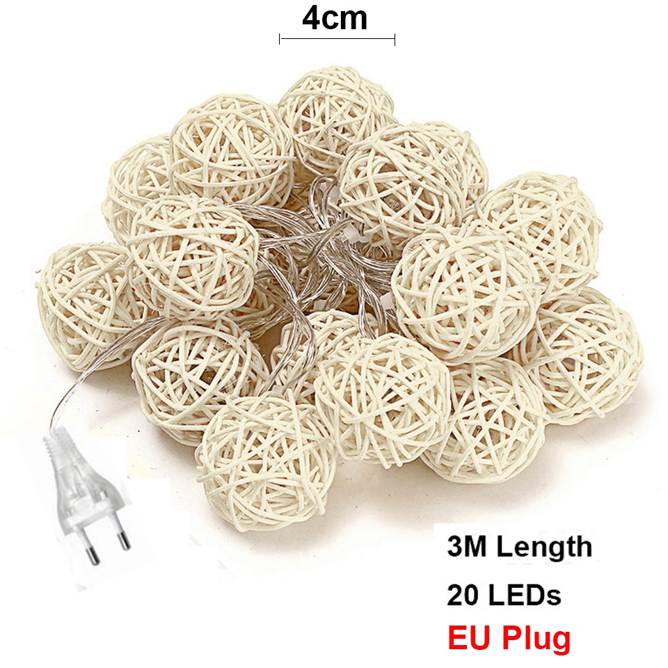 Rattan Ball LED Decorative String Lights