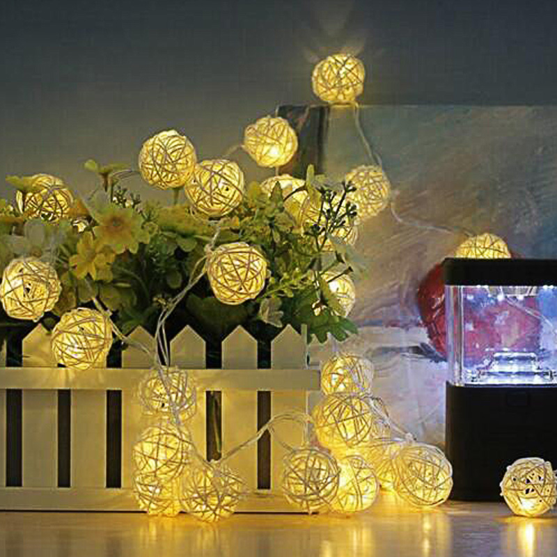 Rattan Ball LED Decorative String Lights