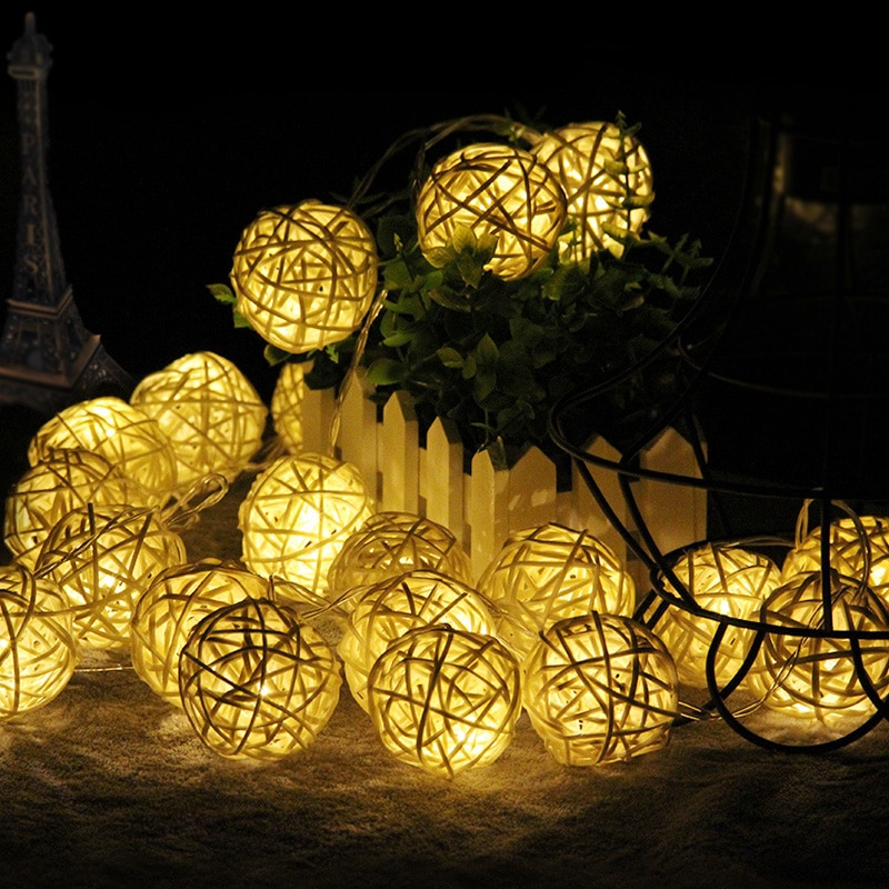 Rattan Ball LED Decorative String Lights