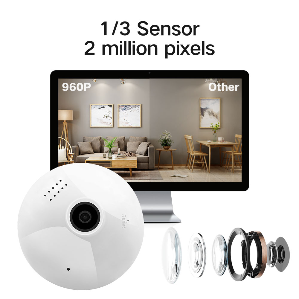 Wireless Fisheye Home Security Camera