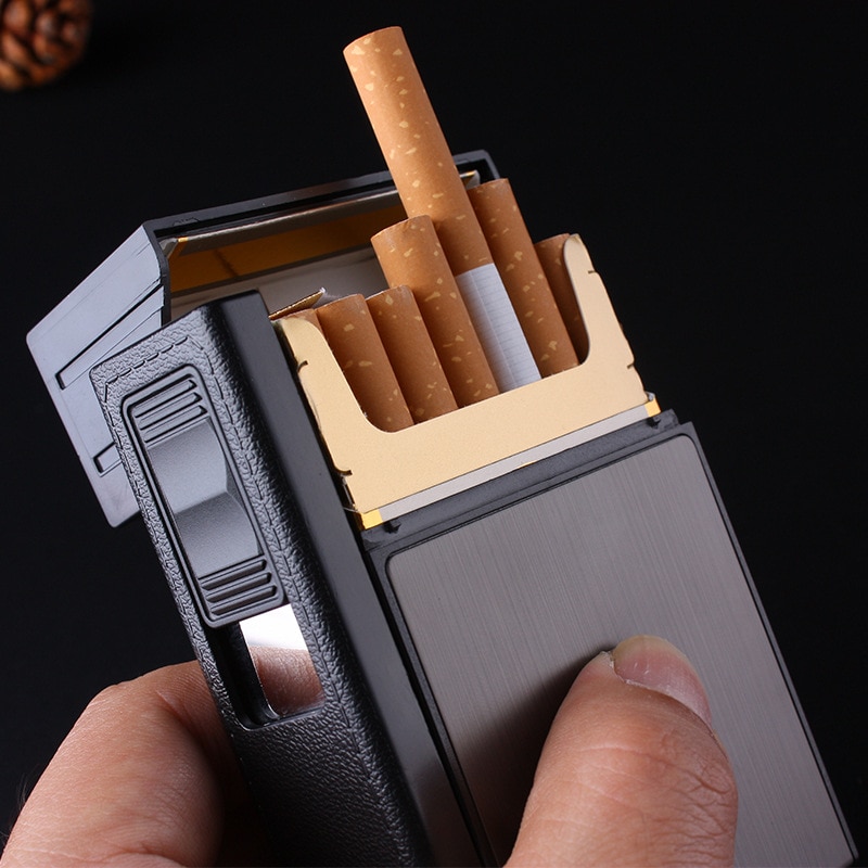 Cigarette Case Box Flameless Lighter