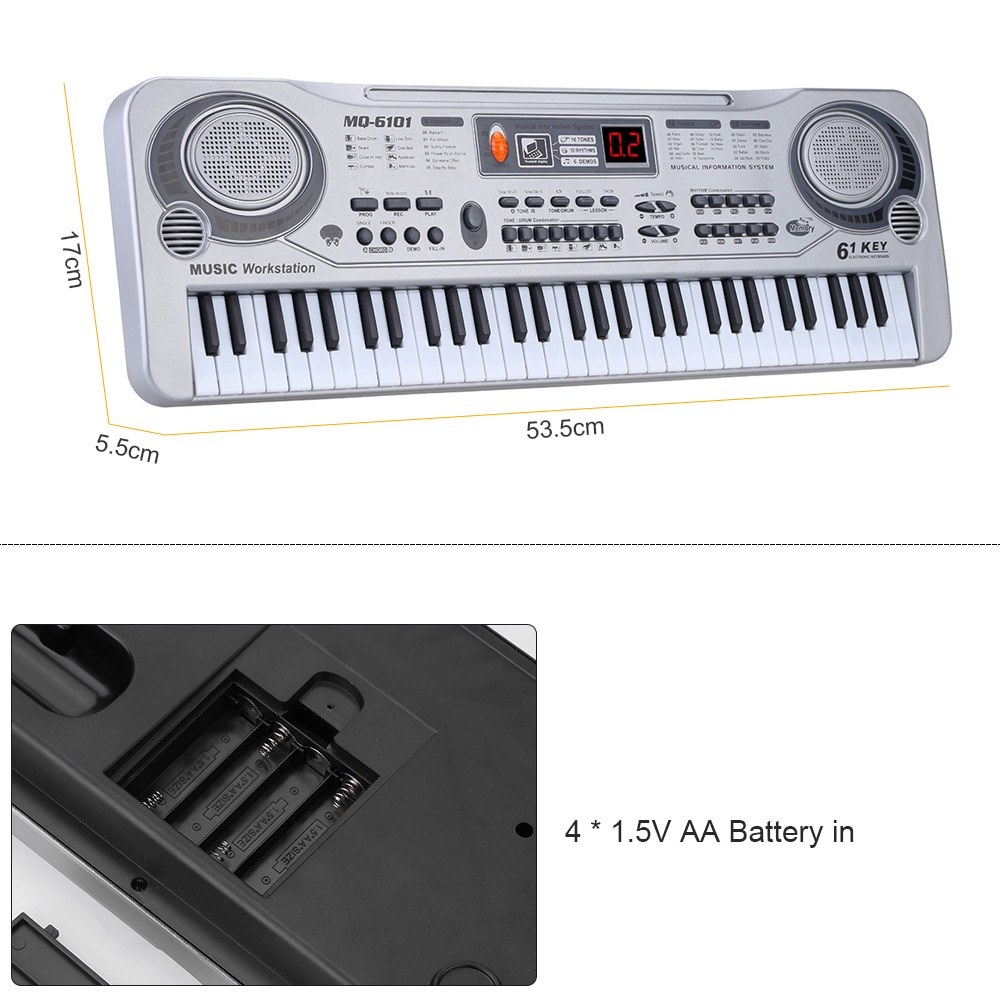 61 Keys Electronic Keyboard with Microphone