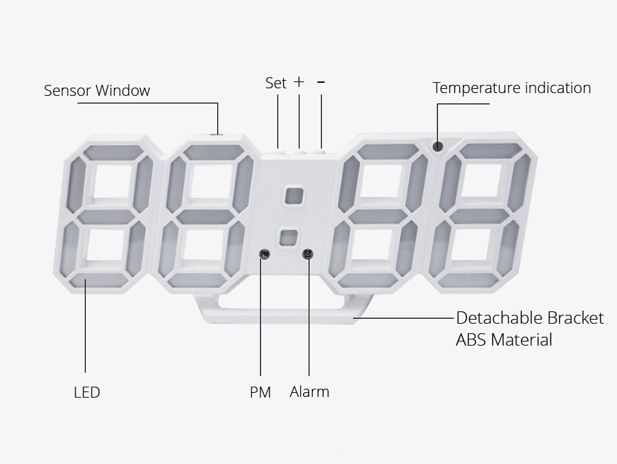 3D Digital Wall Clock LED Light