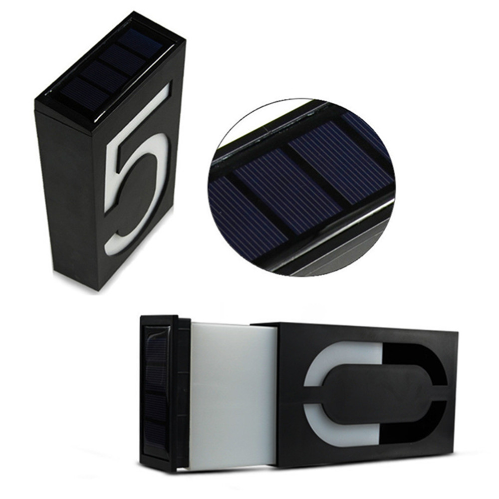 House Numbers Solar Powered LED Door Plate