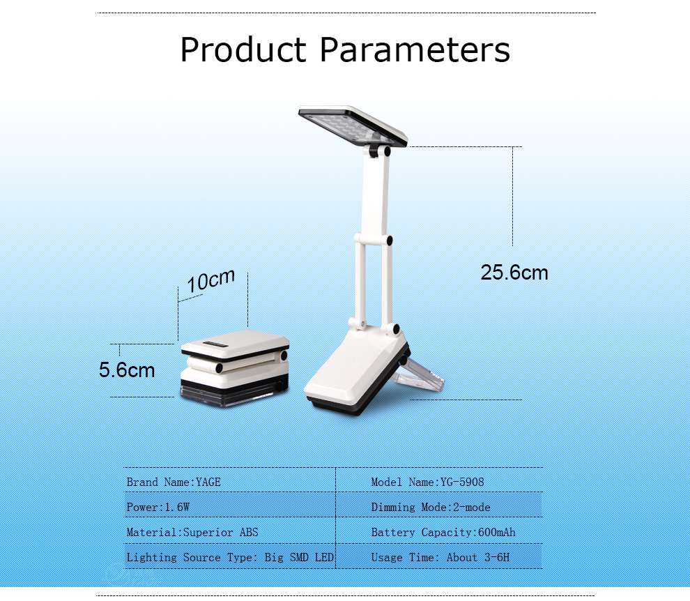 LED Reading Lamp Foldable Desk Light