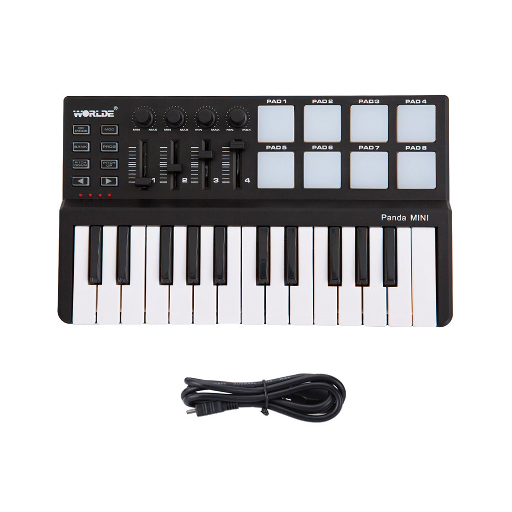 Portable USB Keyboard and Drum Pad MIDI Controller