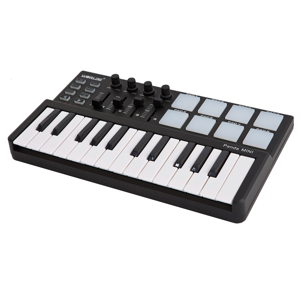 Portable USB Keyboard and Drum Pad MIDI Controller