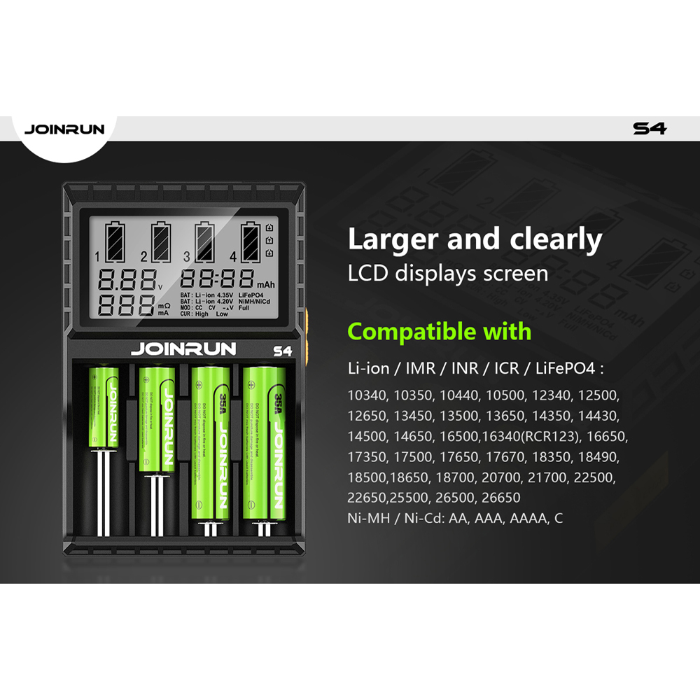 Rechargeable Battery Charger with LCD Screen