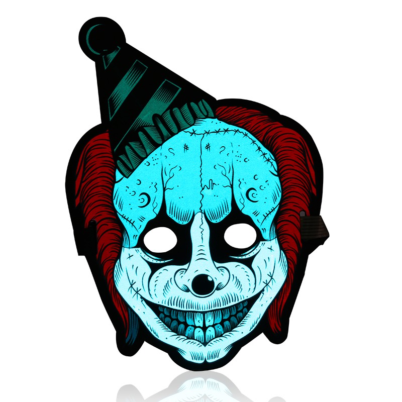 LED Mask Sound Reactive Clown Halloween Costume