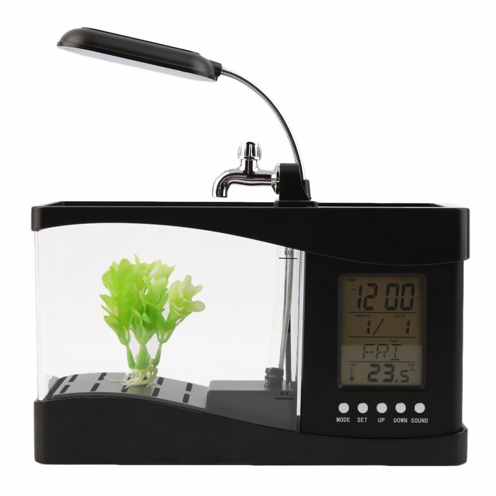 1.5L Mini USB Desktop Aquarium Fish Tank Clock