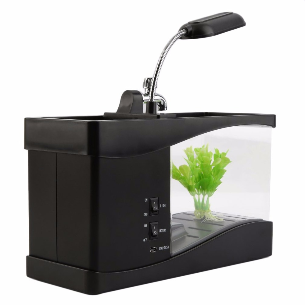 1.5L Mini USB Desktop Aquarium Fish Tank Clock