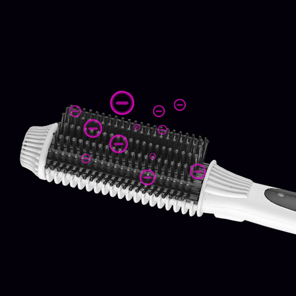 Electric Hair Curler And Straightener Brush