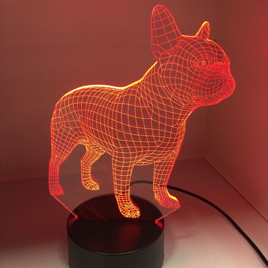 7 Colors Hologram French Bulldog Night Light