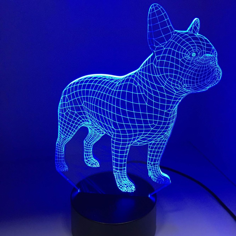 7 Colors Hologram French Bulldog Night Light