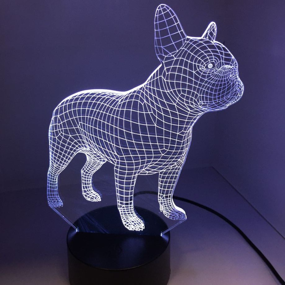 7 Colors Hologram French Bulldog Night Light