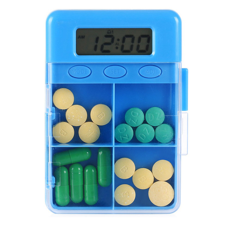 4 Grid Smart Reminder Pill Organizer