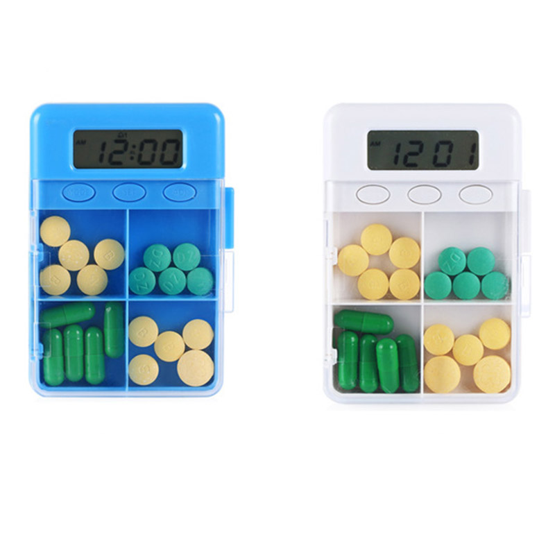 4 Grid Smart Reminder Pill Organizer