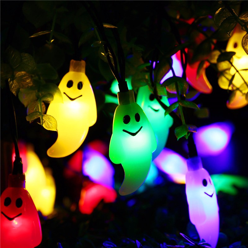 Halloween Ghost String Outdoor Solar LED Lights (Set of 30)