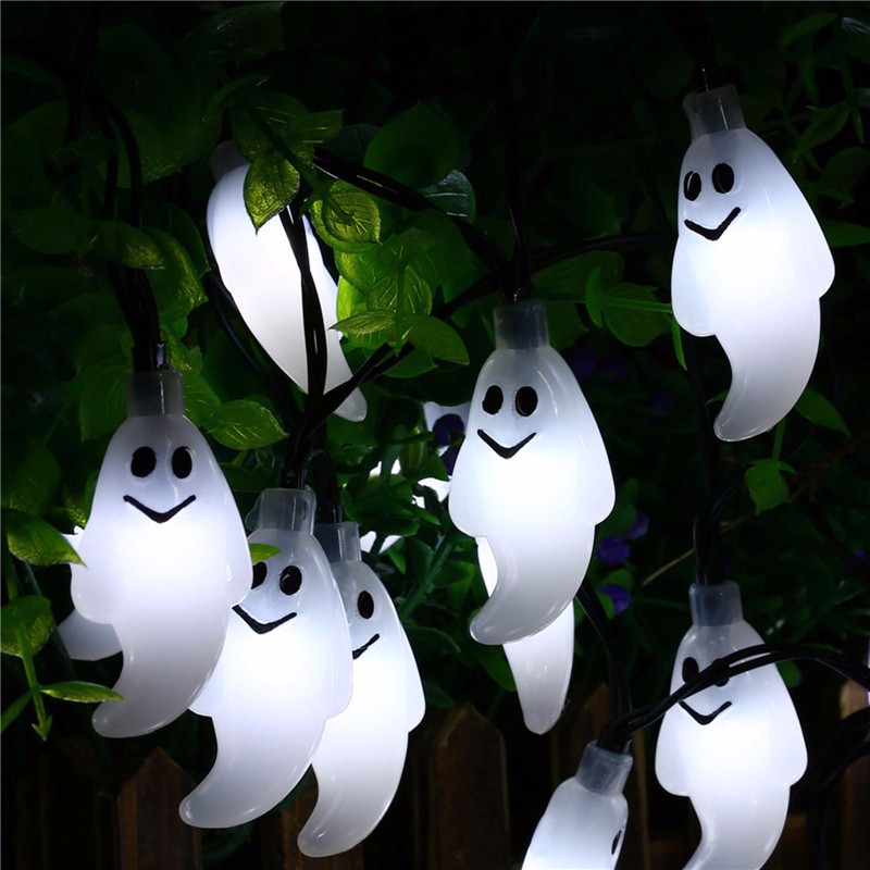 Halloween Ghost String Outdoor Solar LED Lights (Set of 30)