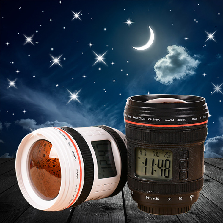Multifunctional Camera Lens Star Projector LED Alarm Clock