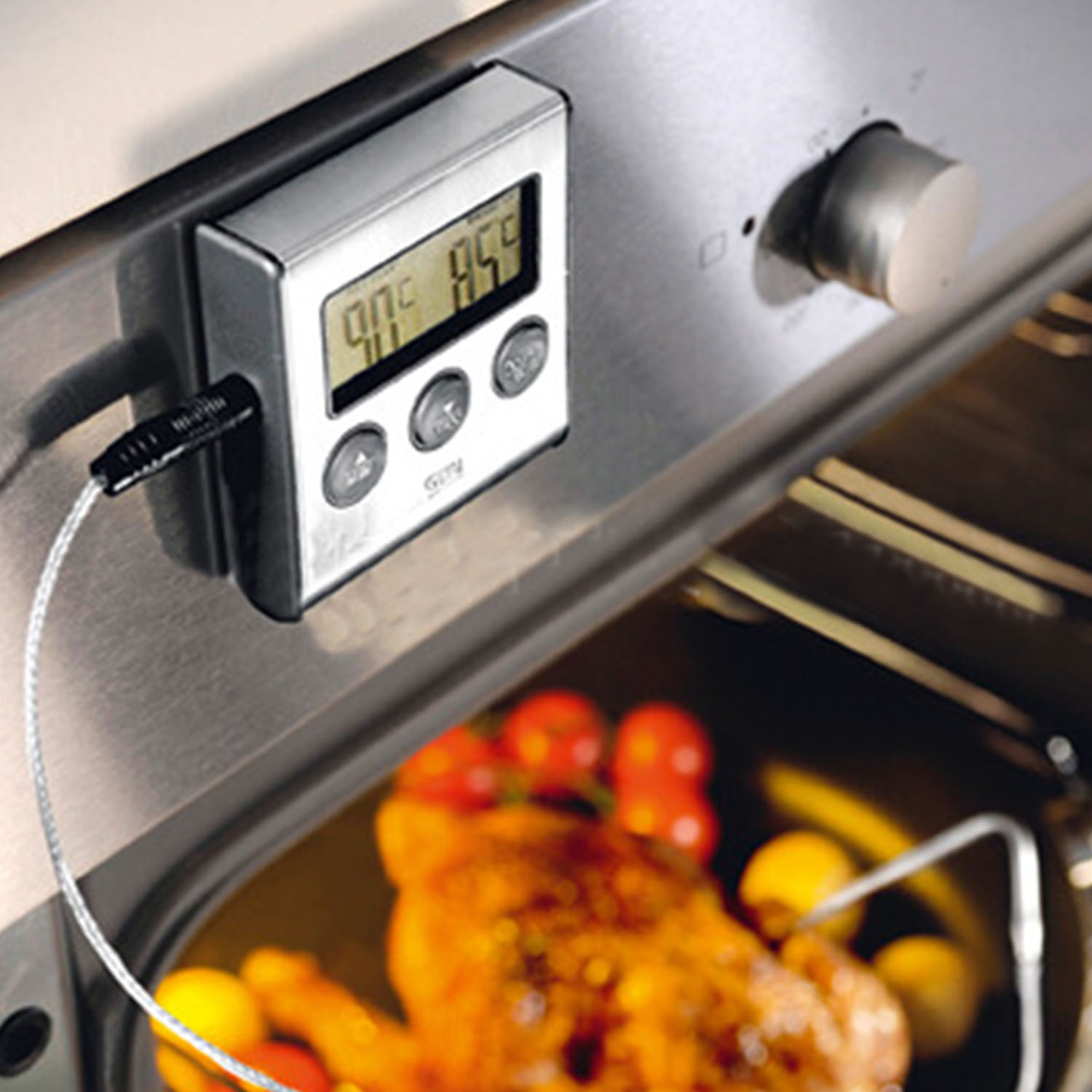 2-in-1 Oven Thermometer With Detachable Probe And Timer
