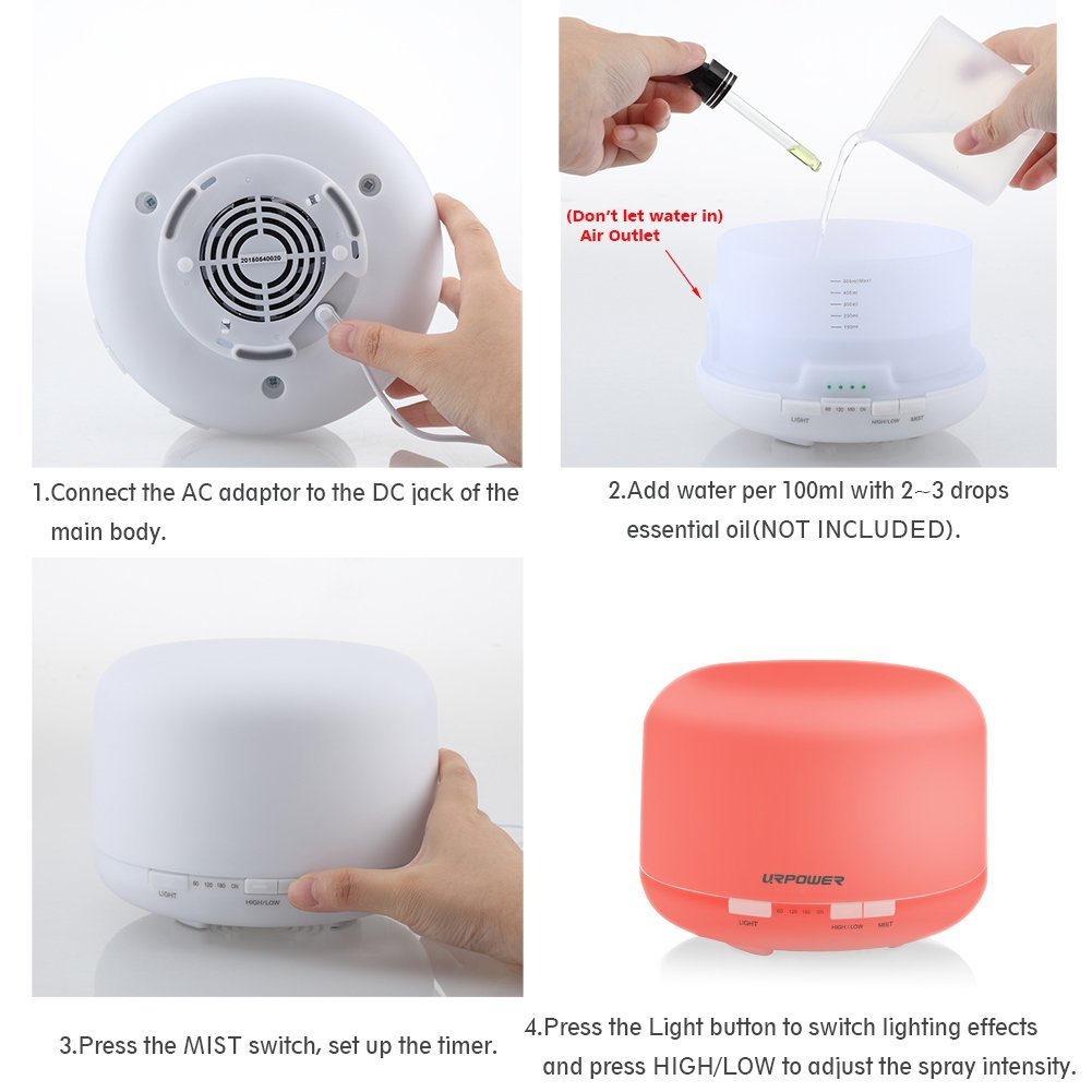 3in1 LED Room Humidifier Oil Diffuser