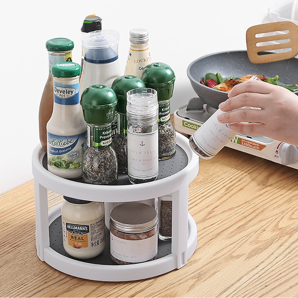 Round Rotating Condiments Tray