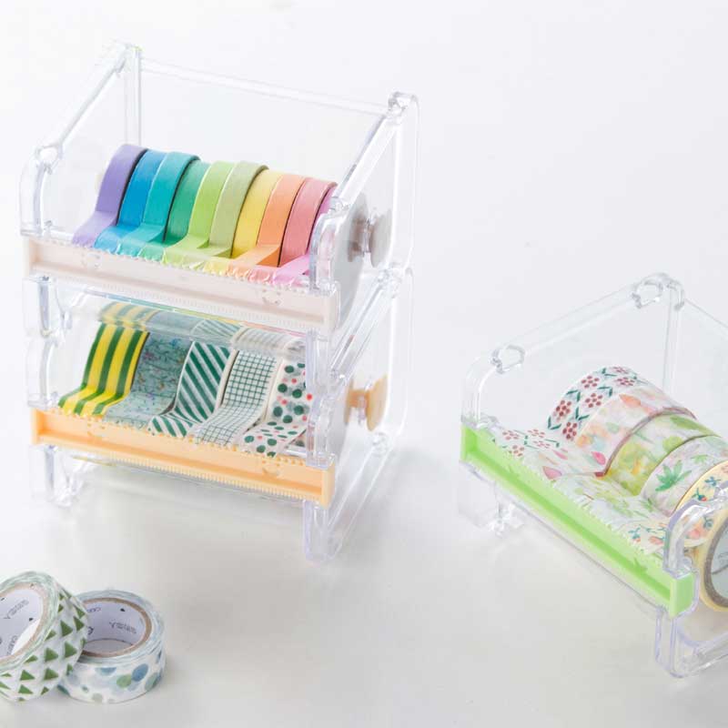 Washi Tape Dispenser with Tapes (10pcs)